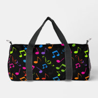 Farbenfrohe Musikszettel Design Duffel Bag