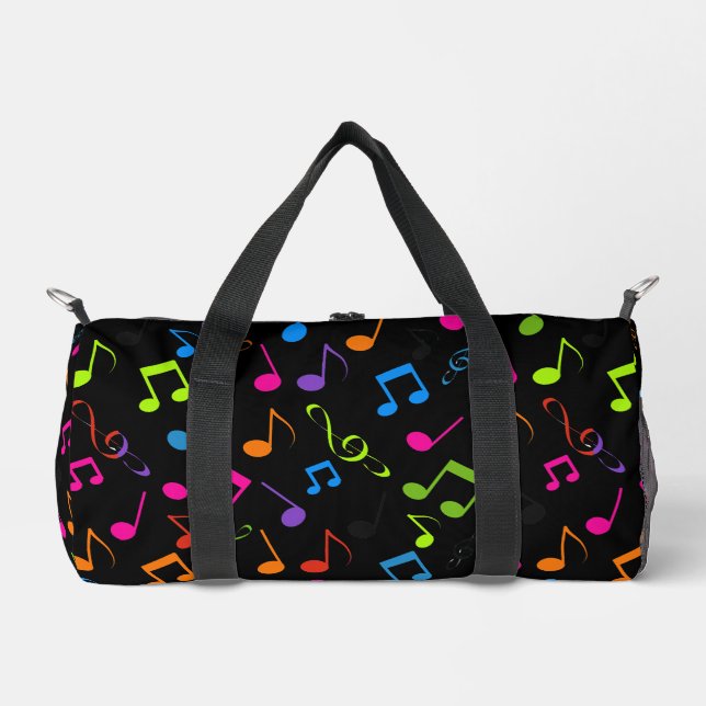 Farbenfrohe Musikszettel Design Duffel Bag Duffle Bag (Vorderseite)