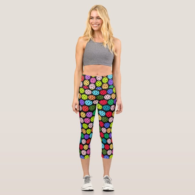 Farbenfrohe Muster Capri Leggings (Vorderseite)