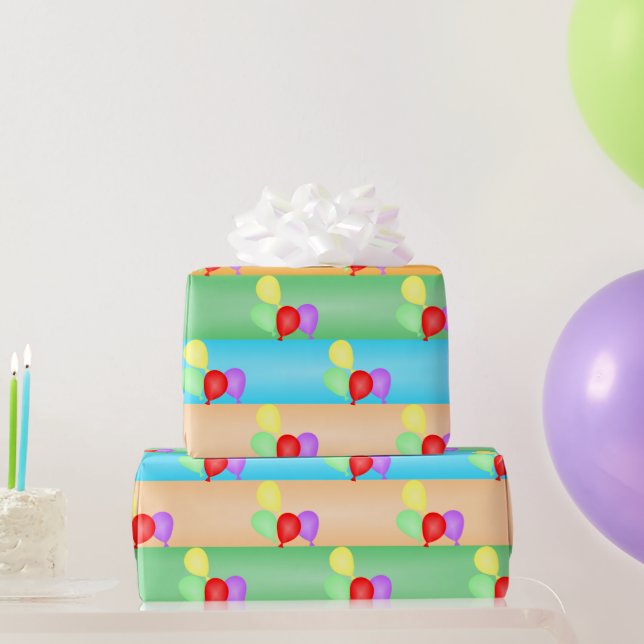 Farbenfrohe Muster für die Balloons Geschenkpapier (Partygeschenke)
