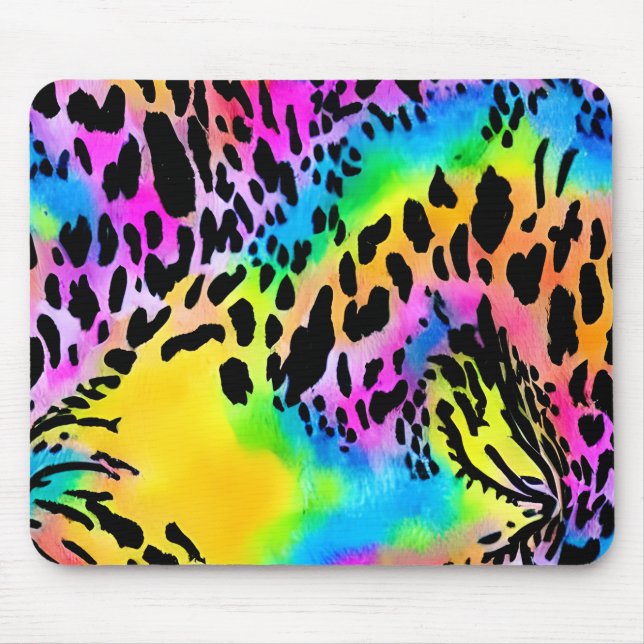 Farbenfrohe Muster für Tierdrucke Mousepad (Vorne)
