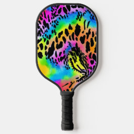 Farbenfrohe Muster für Tierdrucke Pickleball Schläger