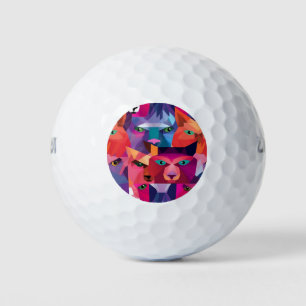 Farbenfrohe Muster für Tiere mit niedrigem Poly Golfball