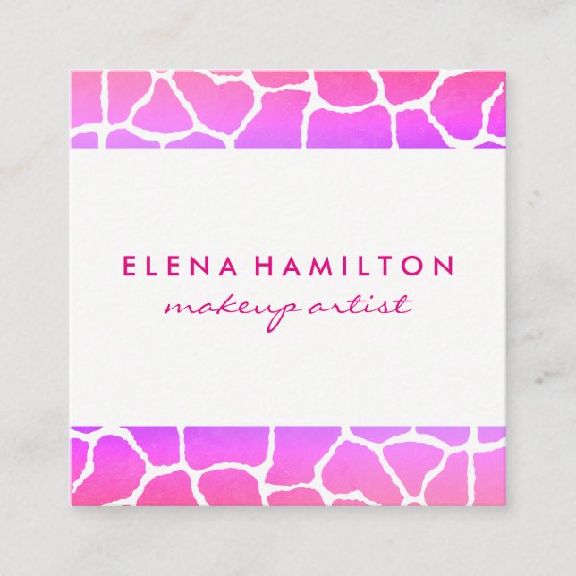 Farbenfrohe Muster Quadratische Visitenkarte (Vorderseite)