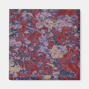 Farbenfrohe Muster von Blättern und Blume Magnet