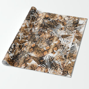 Farbenfrohe Musterstudie, Leopard, Zebra, Camoufla Geschenkpapier