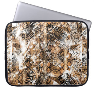 Farbenfrohe Musterstudie, Leopard, Zebra, Camoufla Laptopschutzhülle