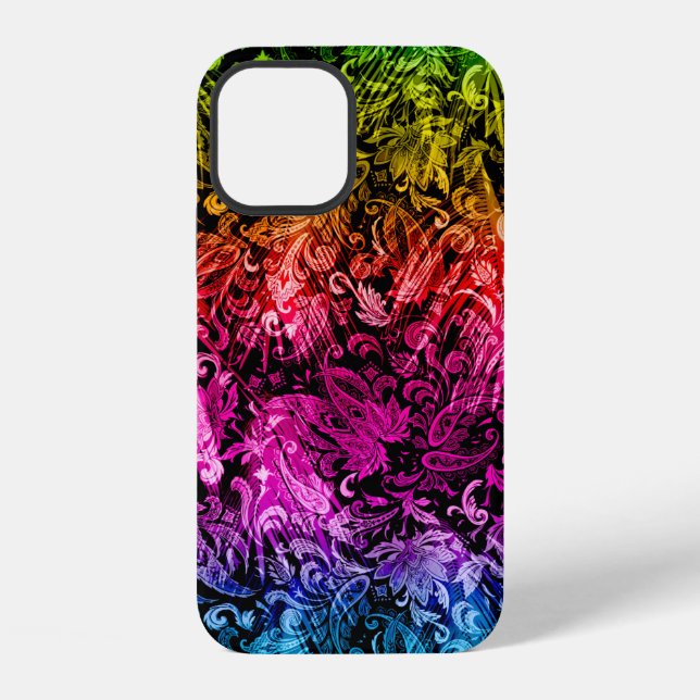 Farbenfrohe Musterstudie, Leopard, Zebra, Tarnung iPhone 12 Hülle (Rückseite)
