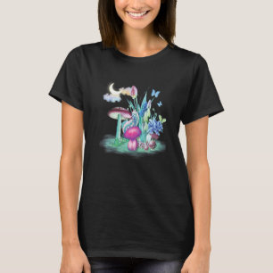 Farbenfrohe Mykologie Pilze Raupe Pilz T-Shirt