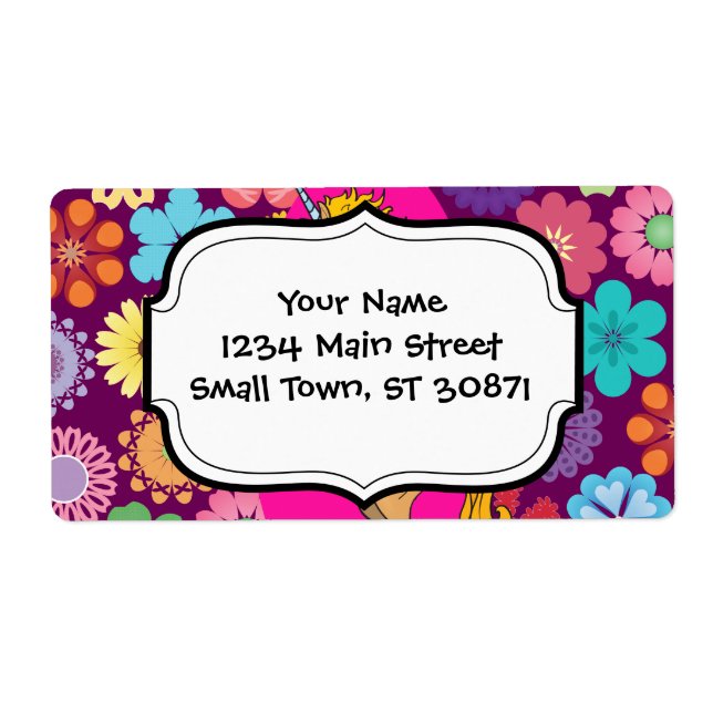 Farbenfrohe mystische Einhörnchen auf rosa violett (Vorne)