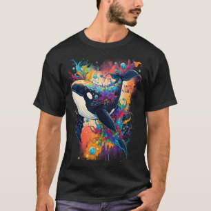 Farbenfrohe mystische Orkanwale, die Delphin-Topf  T-Shirt
