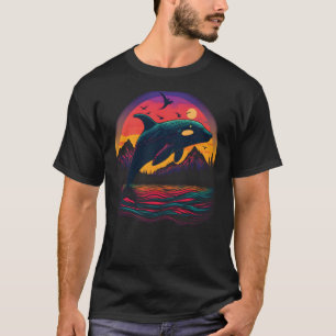 Farbenfrohe mystische Orkanwale, die Delphin-Topf  T-Shirt