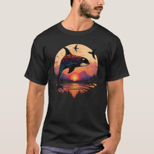 Farbenfrohe mystische Orkanwale, die Delphin-Topf  T-Shirt