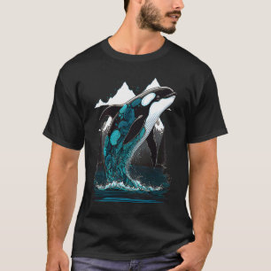 Farbenfrohe mystische Orkanwale, die Delphin-Topf  T-Shirt