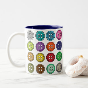 Farbenfrohe Nähknöpfe Mode-Schneiderin Zweifarbige Tasse