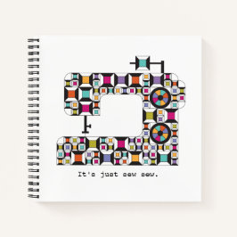 Farbenfrohe Nähmaschine Quilt-Muster-Notebook Notizbuch