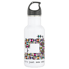 Farbenfrohe Nähmaschine Quiltmuster Wasserflasche