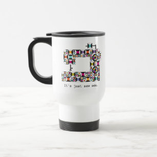 Farbenfrohe Nähmaschine Steppmuster Travel Mug Reisebecher