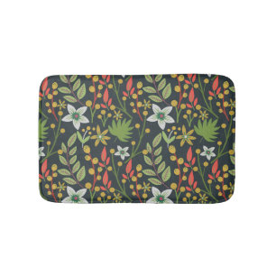 Farbenfrohe, nahtlose Blume mit Blumenmuster und v Badematte