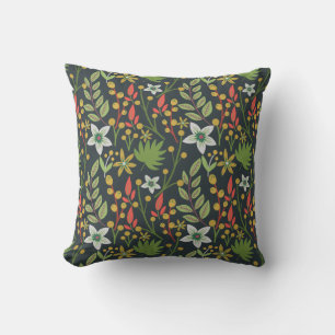 Farbenfrohe, nahtlose Blume mit Blumenmuster und v Kissen