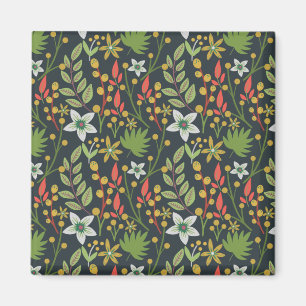 Farbenfrohe, nahtlose Blume mit Blumenmuster und v Magnet