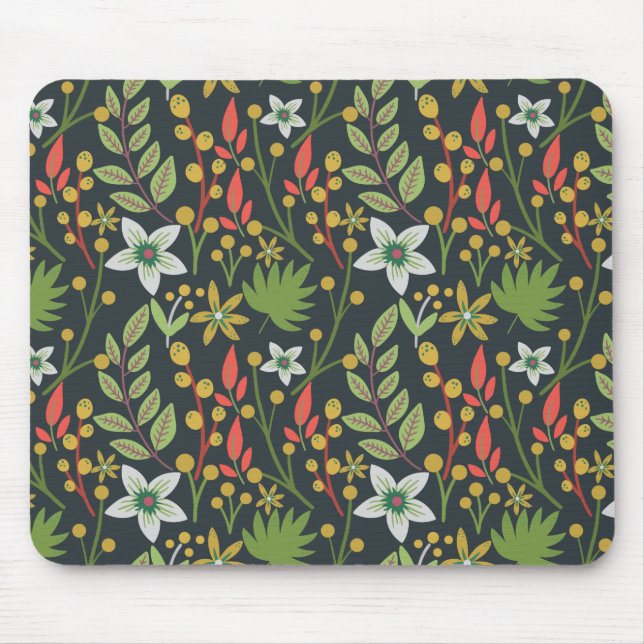 Farbenfrohe, nahtlose Blume mit Blumenmuster und v Mousepad (Vorne)