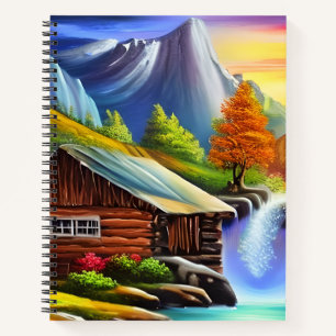 Farbenfrohe Natur Traumhaft Landschaft Wasserpark  Notizbuch