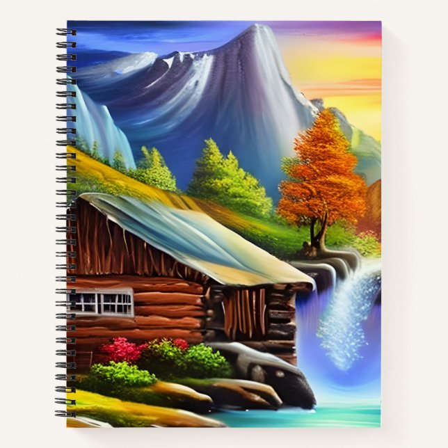 Farbenfrohe Natur Traumhaft Landschaft Wasserpark  Notizbuch (Vorderseite)
