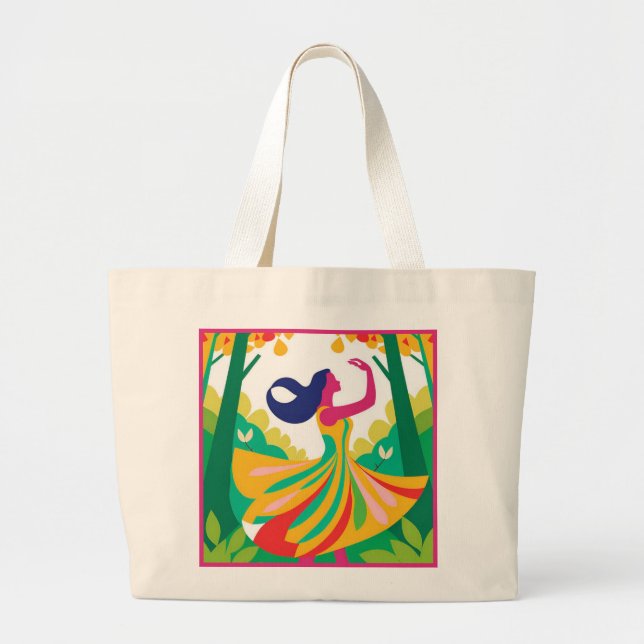 Farbenfrohe, naturbelassene Tote-Tasche Jumbo Stoffbeutel (Vorne)