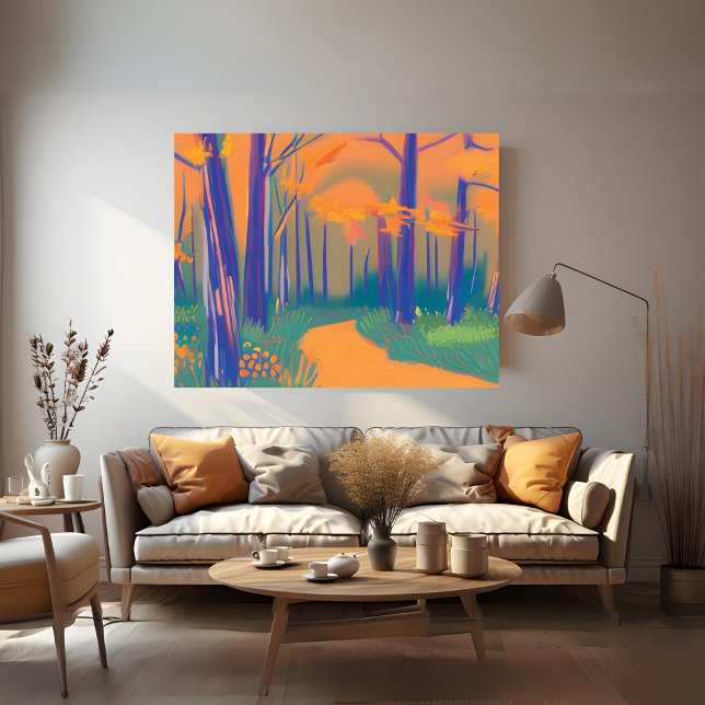 Farbenfrohe Naturgestreichte Leinwand (Colorful Forest Stretched Canvas Print)