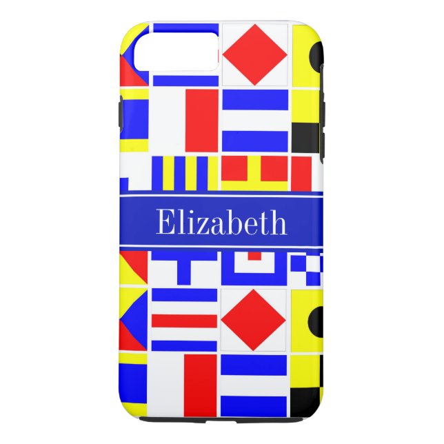 Farbenfrohe Nautic Signal Flags Royal Name Monogra Case-Mate iPhone Hülle (Rückseite)