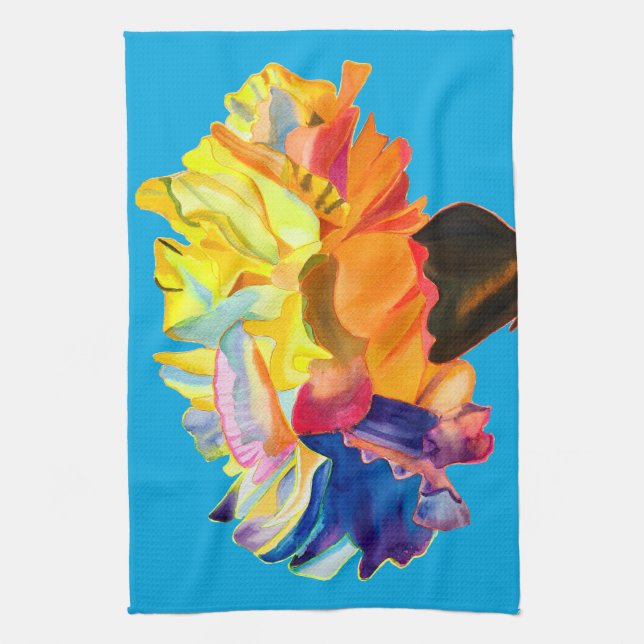 Farbenfrohe Nelke Pop Kunst Blume Geschirrtuch (Vertikal)