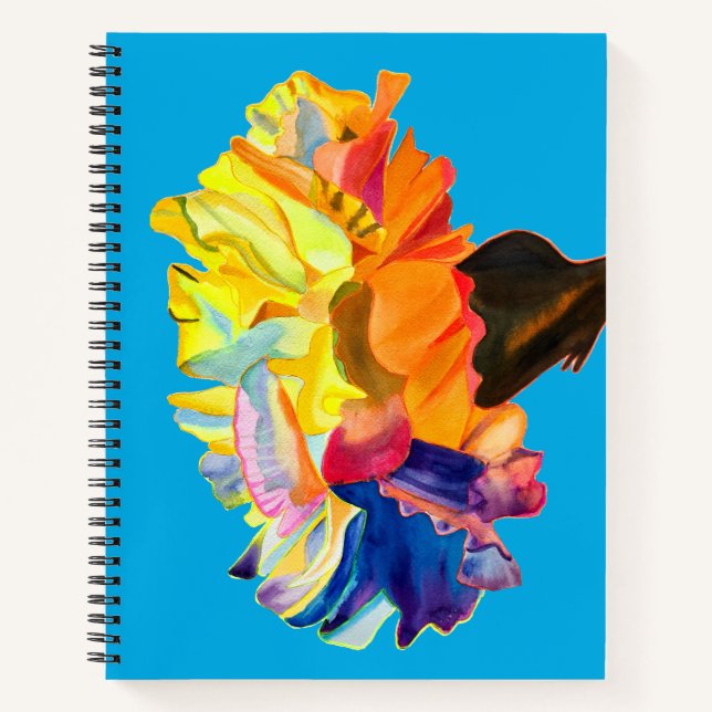 Farbenfrohe Nelke Pop Kunst Blume Notizbuch (Vorderseite)