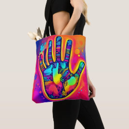 Farbenfrohe Neon Five & Half Fingers drucken Art Tasche