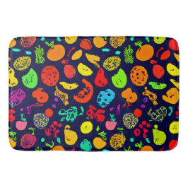 Farbenfrohe Neon Frucht Muster Kunst Badematte