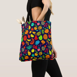 Farbenfrohe Neon Frucht Muster Kunst Tasche