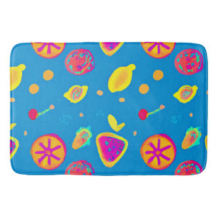 Farbenfrohe Neon Frucht Muster Symphonie Badematte