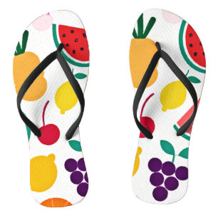 Farbenfrohe Neon Fruit Fiesta Flip Flops