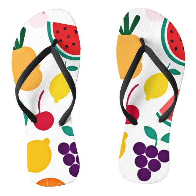 Farbenfrohe Neon Fruit Fiesta Flip Flops (Fußbett)
