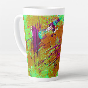 Farbenfrohe Neon Green Abstrakt Spritzer Paint Milchtasse
