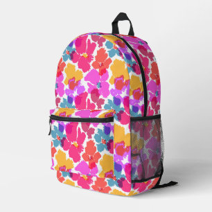 Farbenfrohe Neon Moderne Blume Muster Bedruckter Rucksack