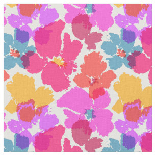Farbenfrohe Neon Moderne Blume Muster Stoff