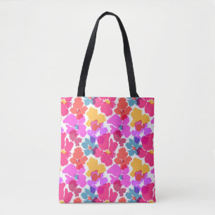 Farbenfrohe Neon Moderne Blume Muster Tasche