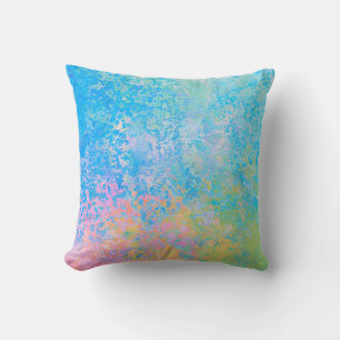 Farbenfrohe Neon Pastel Sky Alkohol Tinte Abstrakt Kissen