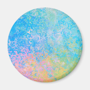 Farbenfrohe Neon Pastel Sky Alkohol Tinte Abstrakt Magnet