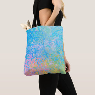 Farbenfrohe Neon Pastel Sky Alkohol Tinte Abstrakt Tasche