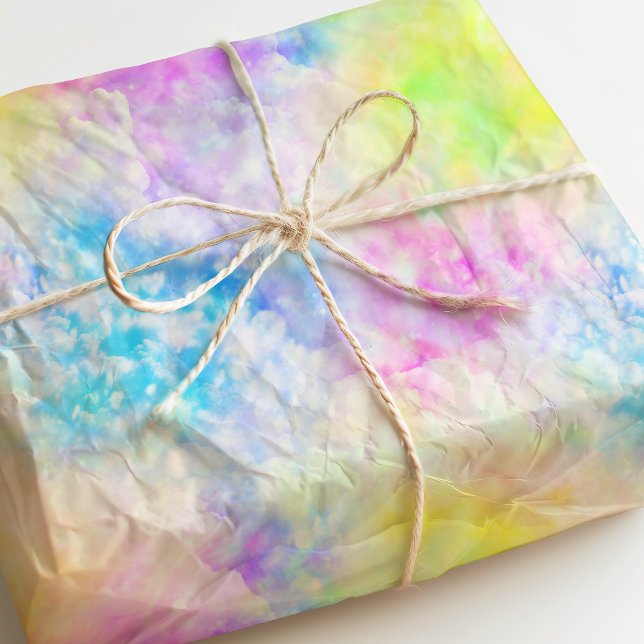 Farbenfrohe Neon Rainbow Galaxy Cloud Sky Seidenpapier (Von Creator hochgeladen)