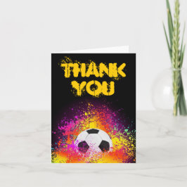 Farbenfrohe Neon Soccer Thema Danke Note Card