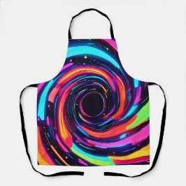 Farbenfrohe Neon Spirale Abstrakte Kunst Schürze