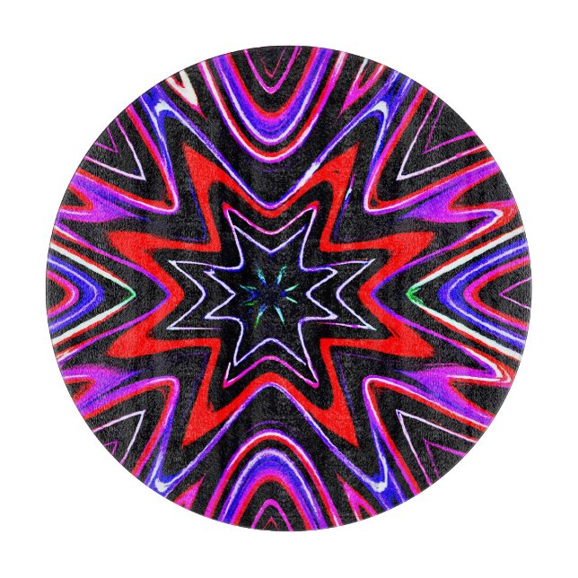 Farbenfrohe Neon Vibes Pattern Schneidebrett (Vorderseite)